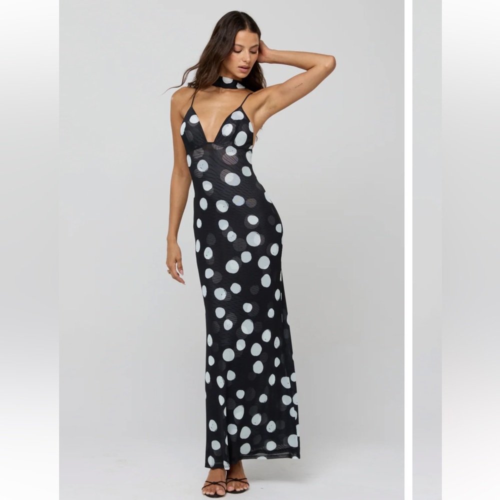 RESA Madeline dress in Vogue- polka dot maxi dress with scarf
